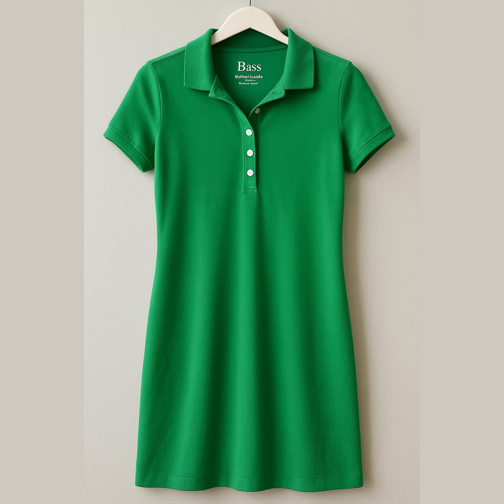Preppy Y2K Vintage Bass + Co short cotton sleeve Green Polo dress size Medium